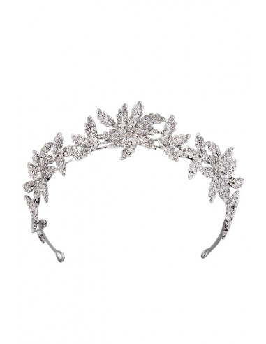 Tiara eleganta Marigolds, flori mari decorate cu cristale