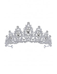 Tiara Fire Stones, ramuri cu frunzulite, flori si cristale mari 2