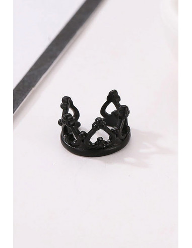 Cercel ear cuff, coronita lata, cu inimioare
