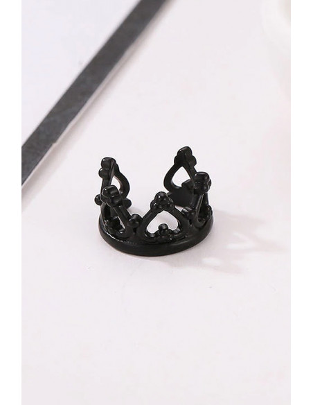 Cercel ear cuff, coronita lata, cu inimioare