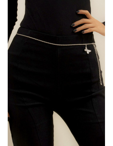Lant de corp elegant, pentru talie, model rasucit, cu medalion fluturas