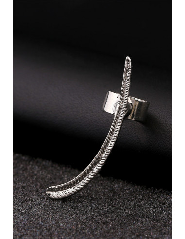 Cercel ear cuff arcuit pe ureche, pana metalica ingusta si lunga