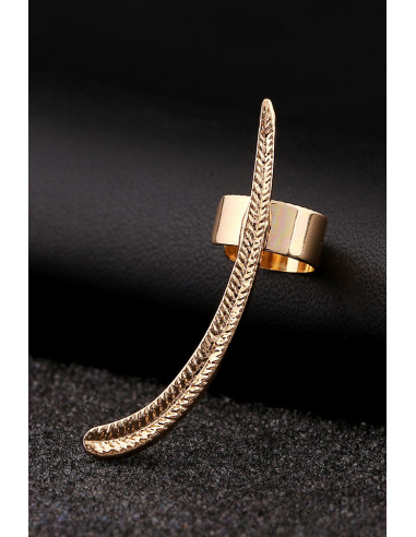 Cercel ear cuff arcuit pe ureche, pana metalica ingusta si lunga