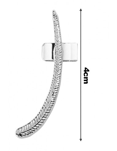 Cercel ear cuff arcuit pe ureche, pana metalica ingusta si lunga