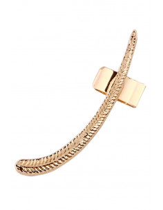 Cercel ear cuff arcuit pe ureche, pana metalica ingusta si lunga