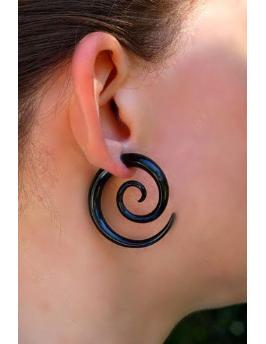 Ear expander spirala din plastic negru
