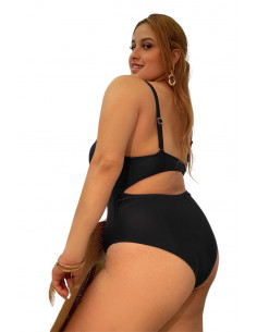 Costum de baie intreg, marimi mari, spate decupat si snur intre sani 2