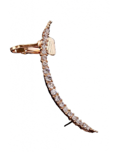 Cercel ear cuff elegant, semiluna minimal cu cristale albe 2