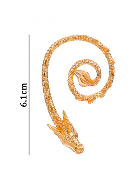 Cercel ear cuff wrap, dragon de apa, cu aripioare, incolacit pe ureche