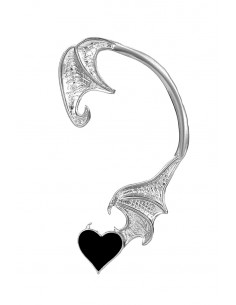 Cercel ear cuff wrap, aripa de dragon si inimioara