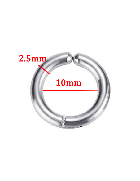 Cercel punk cu clips, veriga simpla din inox