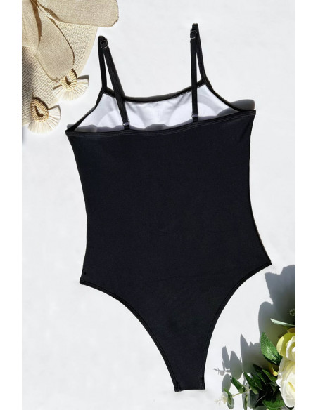 Costum de baie intreg, elegant, cu insertii semitransparente