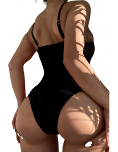 Costum de baie intreg, elegant, cu insertii semitransparente 2