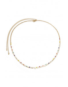 Set de doua lanturi de talie, cu margelute colorate, zale alungite si perla 2