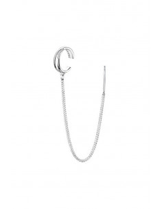 Cercel ear cuff luxury, lantisor simplu cu ac lung si cuff in X cu cristale