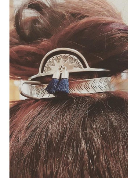 Accesoriu pentru coc, model etnic cu soare si canafi