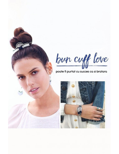 Accesoriu pentru coc, model etnic cu soare si canafi