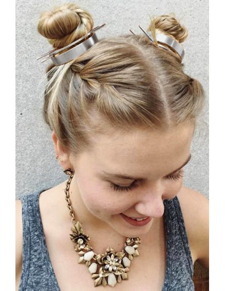 Accesoriu pentru coc, inel lat cu ac dublu