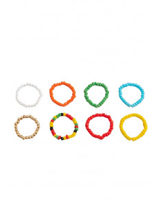 Set 8 inele elastice, din margelute mici colorate 2