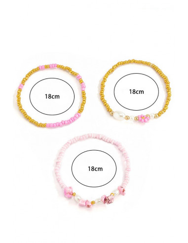 Set bratari elastice si vesele cu pietre, flori din margele si perle