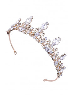 Tiara eleganta Forget-Me-Not, model delicat cu floricele, ramurele rasucite si cristale 2