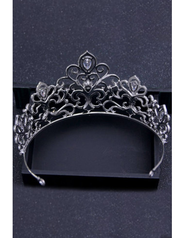 Tiara eleganta Anastasia, model baroc, cristale rotunde si zirconii cubice
