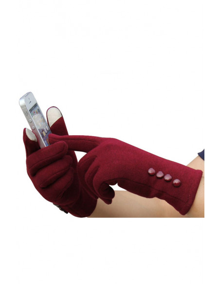 Manusi touchscreen pentru femei, elegante, cu nasturi
