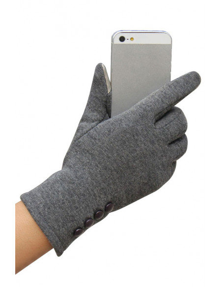 Manusi touchscreen pentru femei, elegante, cu nasturi