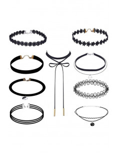 Set 9 coliere choker, catifea, dantela, tattoo choker, banut