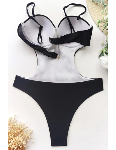 Costum de baie intreg, elegant, cupe formate si spatele gol