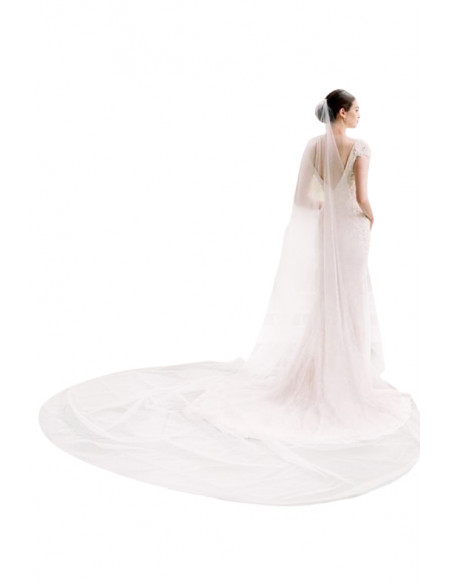 Voal de mireasa stil Catedrala 5m, simplu, rotunjit