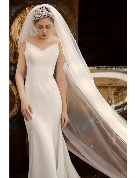 Voal de mireasa stil Catedrala 5m, simplu, rotunjit