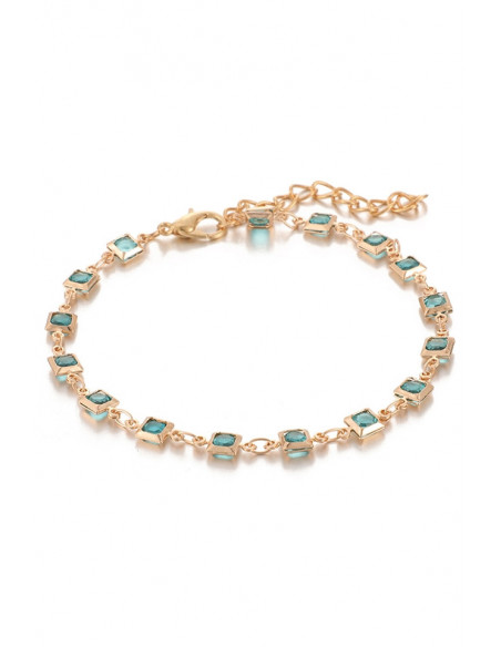 Set 2 bratari elegante, lantisoare cu stelute si cristale turcoaz