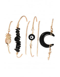 Set 6 bratari elegante, cu ananas, semiluna, Nazar, pietricele si cerc fix 2