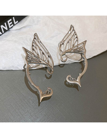 Cercel ear cuff wrap, ureche de elf, model fluture