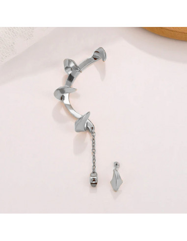 Cercel ear cuff wrap, gheare in jurul urechii si lantisor