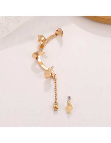 Cercel ear cuff wrap, gheare in jurul urechii si lantisor
