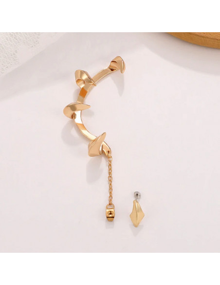 Cercel ear cuff wrap, gheare in jurul urechii si lantisor