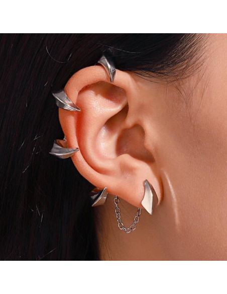 Cercel ear cuff wrap, gheare in jurul urechii si lantisor
