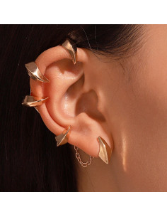 Cercel ear cuff wrap, gheare in jurul urechii si lantisor