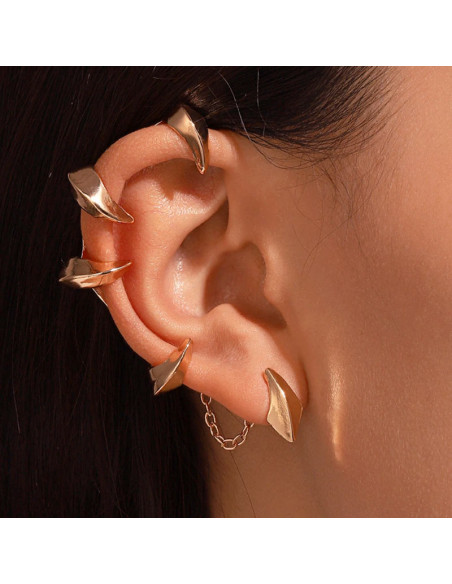 Cercel ear cuff wrap, gheare in jurul urechii si lantisor