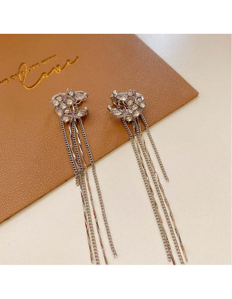 Ear cuffs eleganti, semiluni cu cristale si stelute, si lantisoare