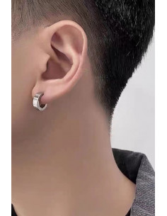 Cercel punk cu clips, inel lat masiv, simplu 2