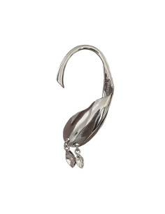 Cercel ear cuff wrap, care inveleste lobul urechii, cu 2 cristale