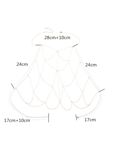 Lant elegant pentru piept, plasa din lantisor subtire