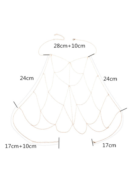 Lant elegant pentru piept, plasa din lantisor subtire