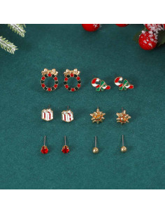Set cercei de Craciun, acadele, fundite, coronite, cadouri, cristale si bilute aurii 2
