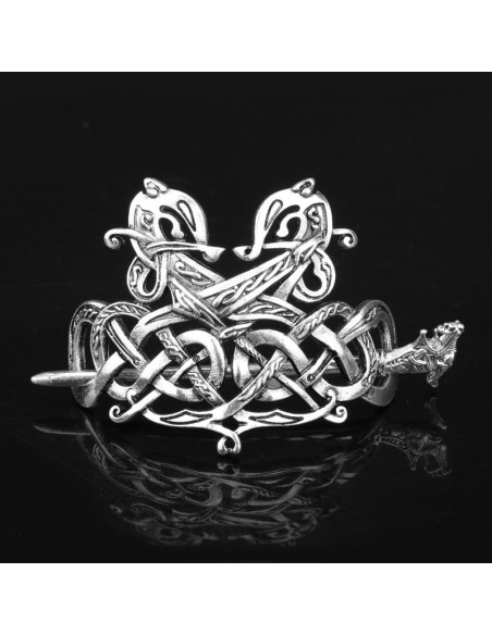 Accesoriu pentru coc, model etnic cu sabii si dragoni