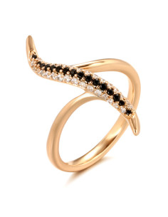 Inel elegant, model fantezie cu siruri de cristale de zirconie cubica