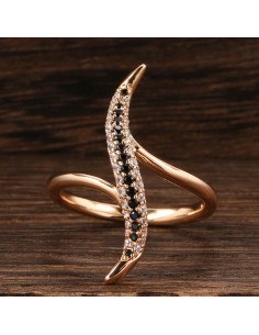 Inel elegant, model fantezie cu siruri de cristale de zirconie cubica 2